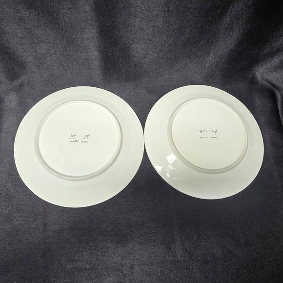 Thomson Hampton Seashell Starfish Embossed 3D Pattern Dinner & Dessert Plate Set - Picture 10 of 11